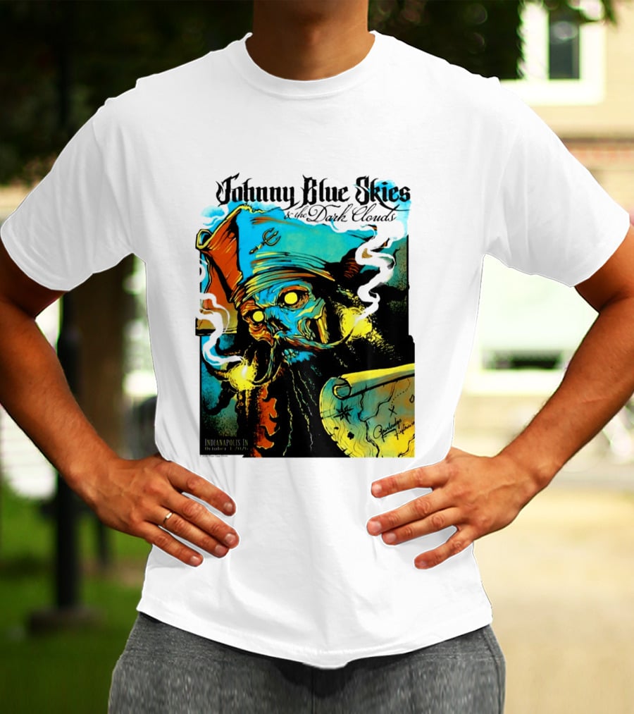 Johnny Blue Skies And The Dark Clouds Pirate Map Gainbridge Fieldhouse Indianapolis 2026 Event T-Shirt