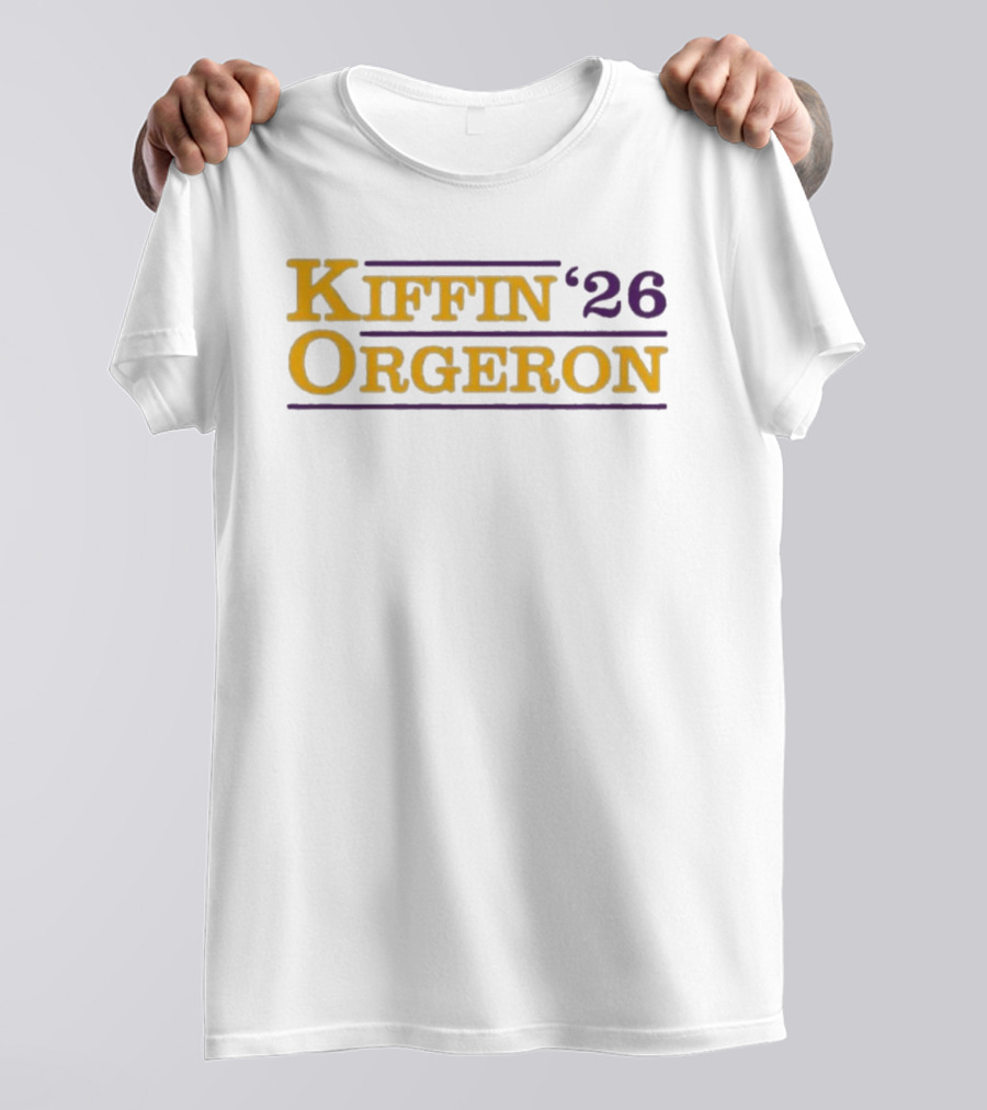 Kiffin Orgeron 26 Yellow And Purple T-Shirt