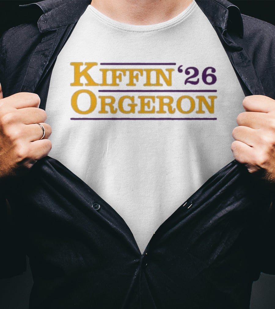 Kiffin Orgeron 26 Yellow And Purple T-Shirt