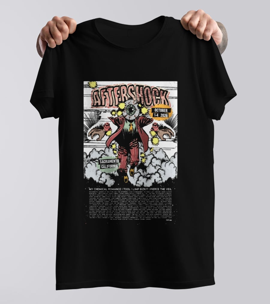 Aftershock Festival 2026 Sacramento California October 1 4 My Chemical Romance Tool Limp Bizkit Pierce The Veil T-Shirt