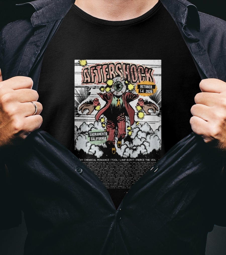 Aftershock Festival 2026 Sacramento California October 1 4 My Chemical Romance Tool Limp Bizkit Pierce The Veil T-Shirt
