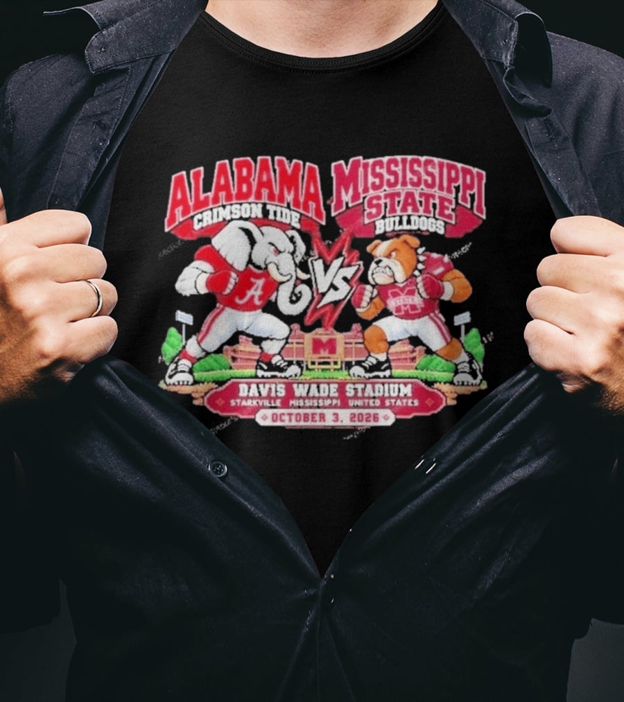 Alabama Crimson Tide Vs Mississippi State Bulldogs Davis Wade Stadium Starkville October 3 2026 T-Shirt