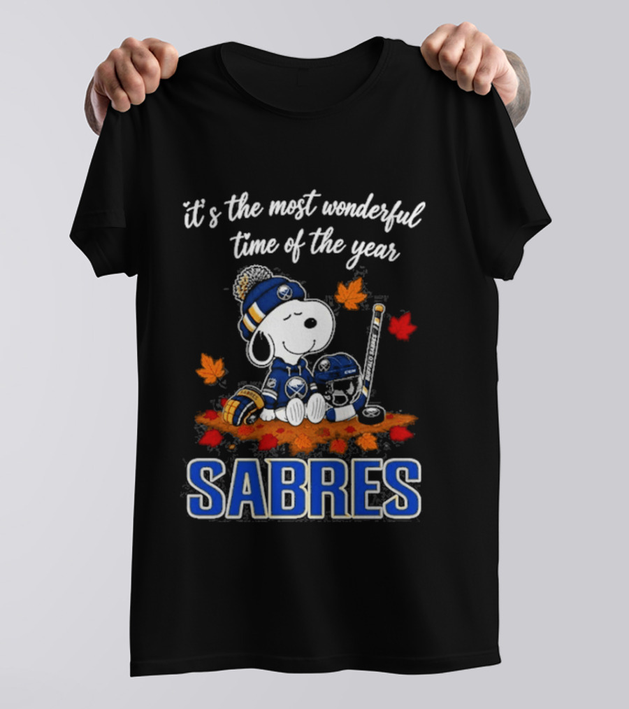 Buffalo Sabres Snoopy It's The Most Wonderful Time Of The Year Autumn Football T-Shirt