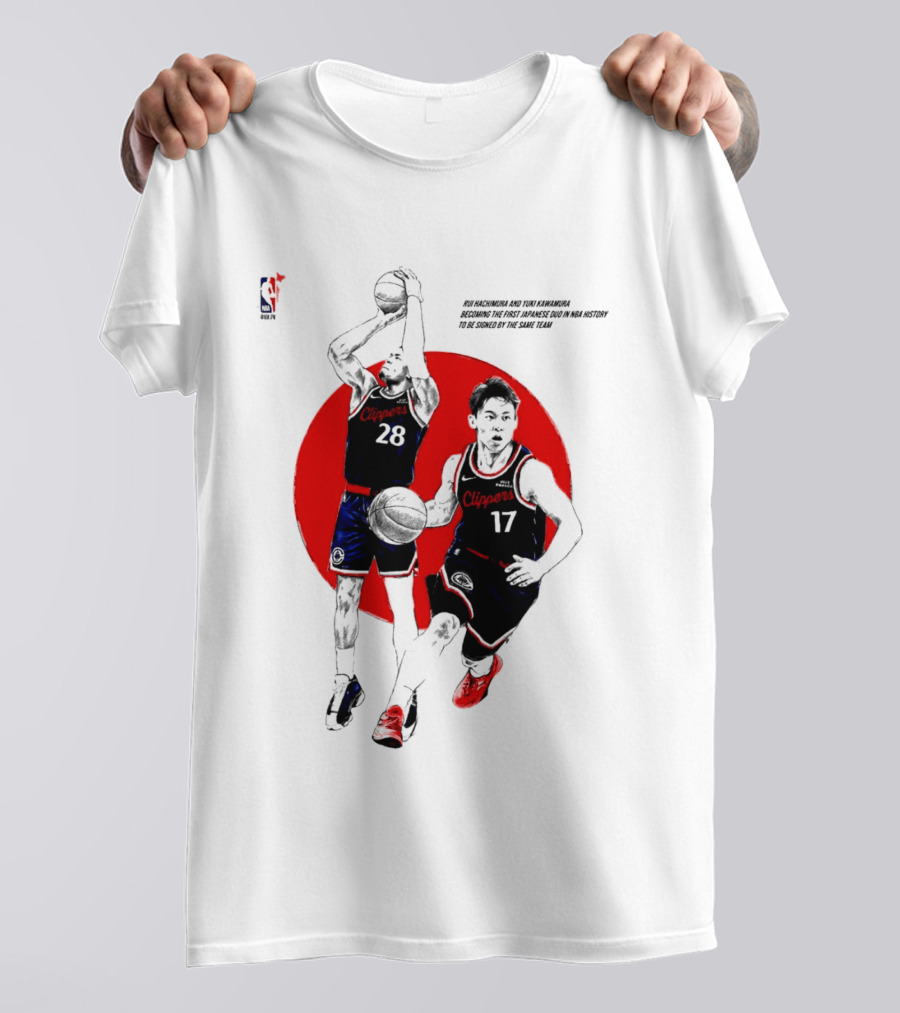Rui Hachimura Yuki Kawamura Japanese Duo Clippers NBA Basketball 28 17 T-Shirt