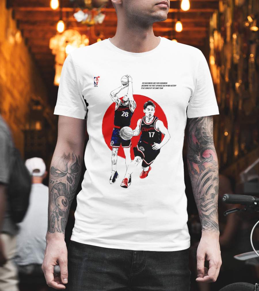 Rui Hachimura Yuki Kawamura Japanese Duo Clippers NBA Basketball 28 17 T-Shirt
