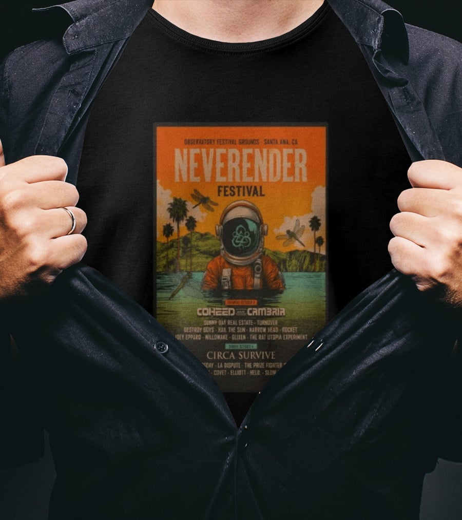 Observatory Festival Grounds Santa Ana 2026 Neverender Festival Coheed And Cambria Circa Survive Lineup T-Shirt