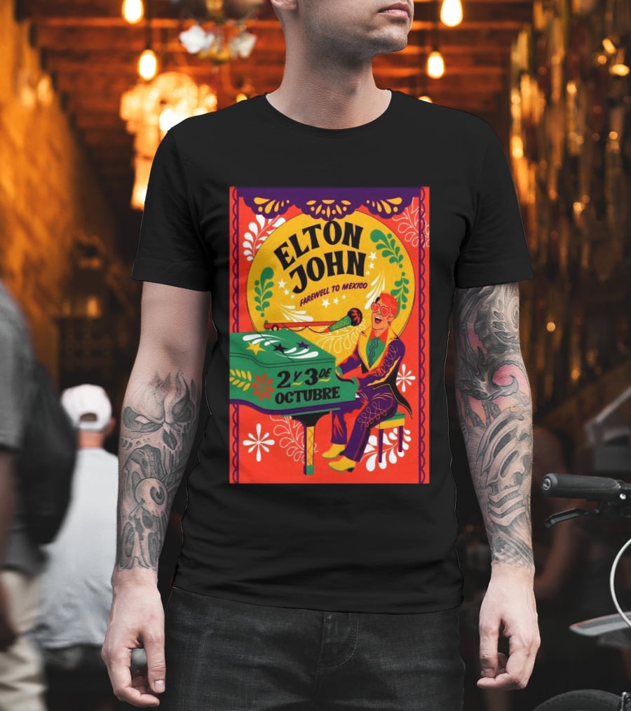 Elton John Farewell To Mexico October 2 Y 3 Event T-Shirt