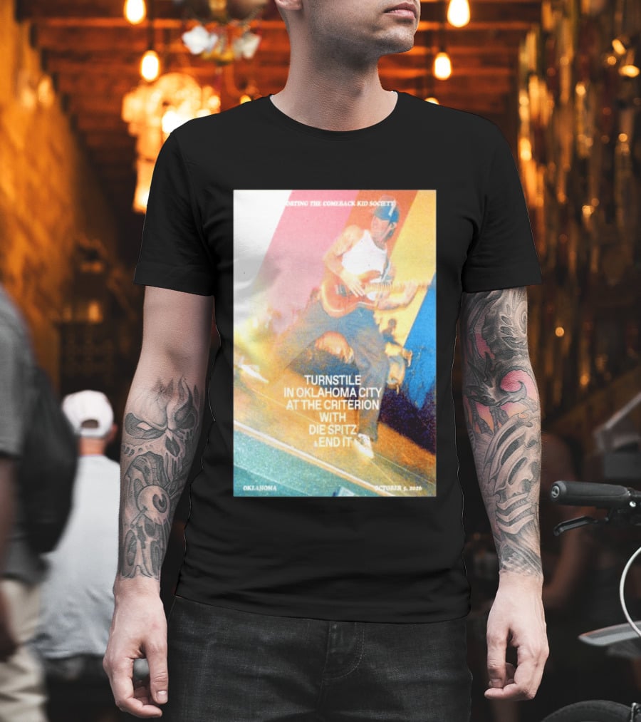 Turnstile Oklahoma City The Criterion October 5 2026 With Die Spitz And End It Concert T-Shirt