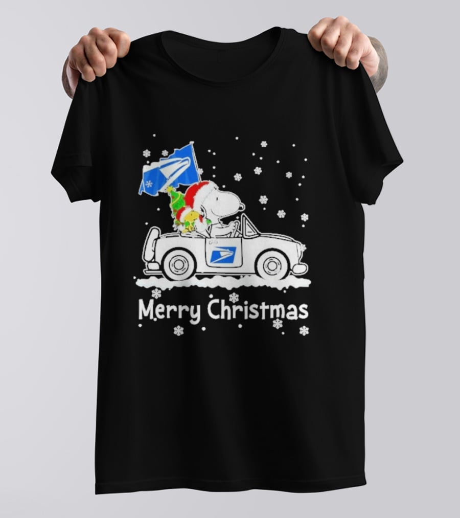 United States Postal Service Snoopy Woodstock Car Merry Christmas 2026 T-Shirt