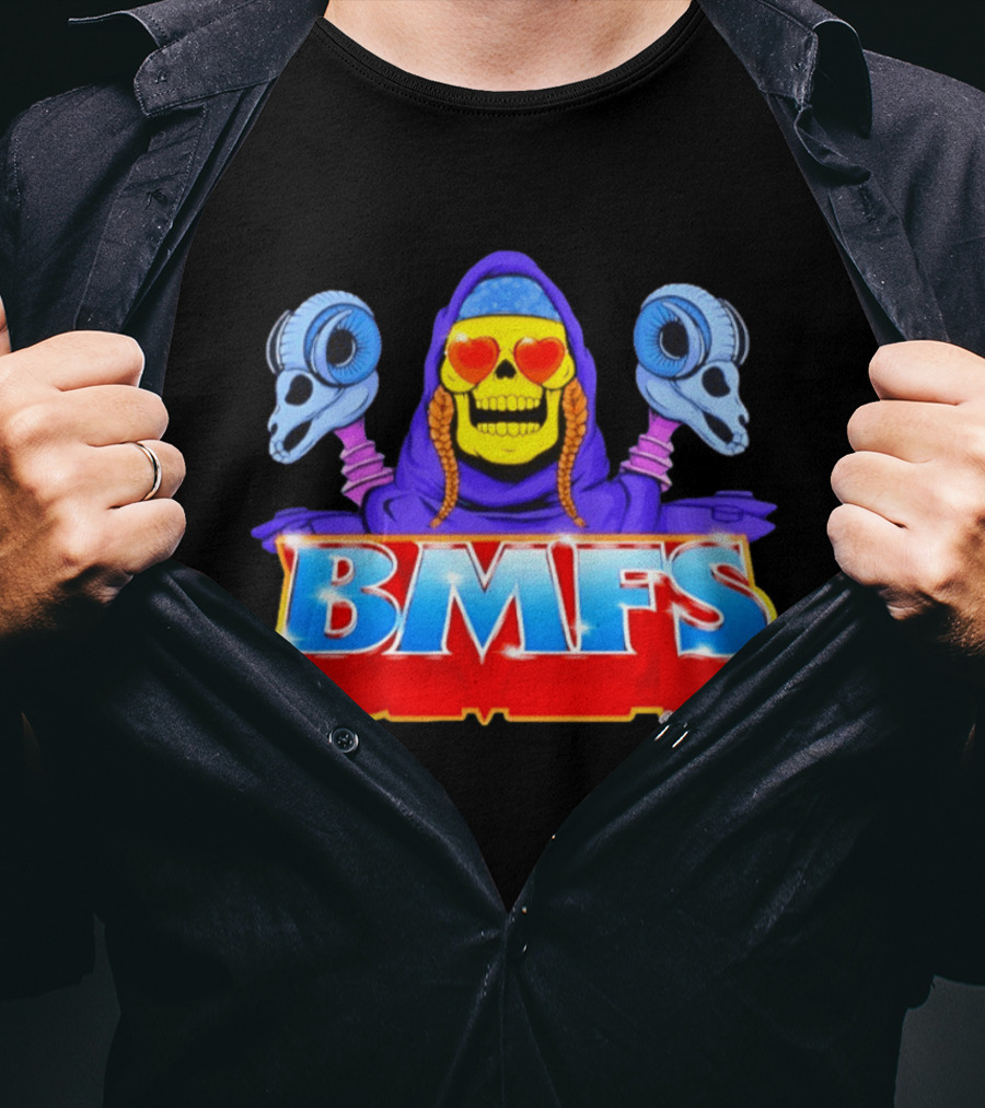 BMFS Halloween Skull With Heart Eyes And Ram Skulls T-Shirt