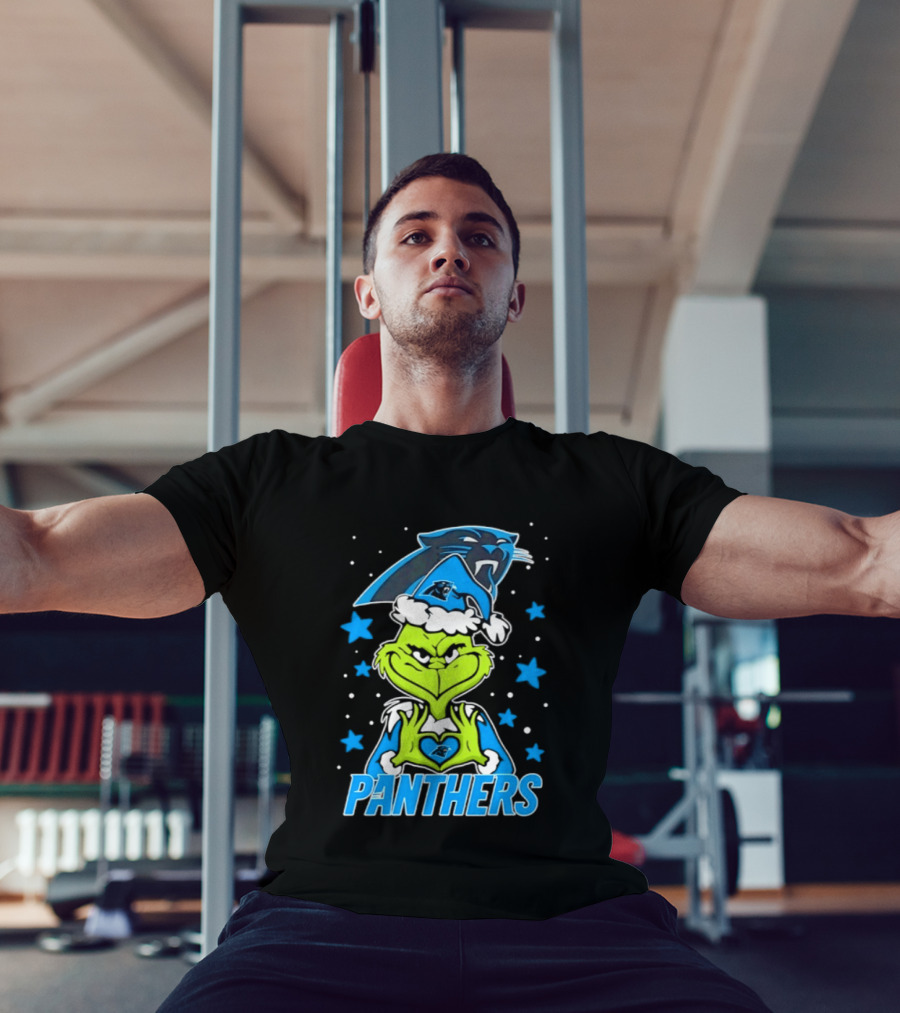 Carolina Panthers Grinch Love Hands Christmas 2026 Football Magic T-Shirt