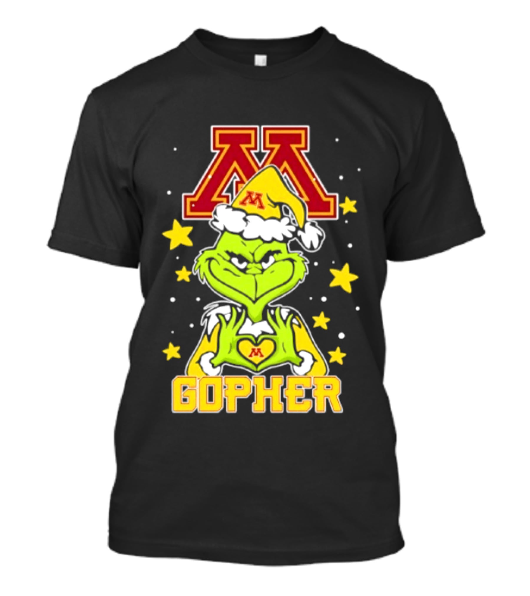 Minnesota Golden Gophers Santa Grinch Love Hands Christmas Football 2026 T-Shirt