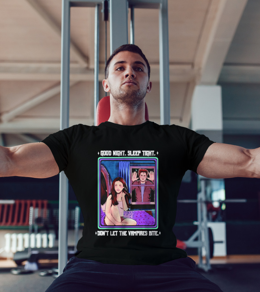 Good Night Sleep Tight Don't Let The Vampires Bite Twilight Bedroom Scene T-Shirt