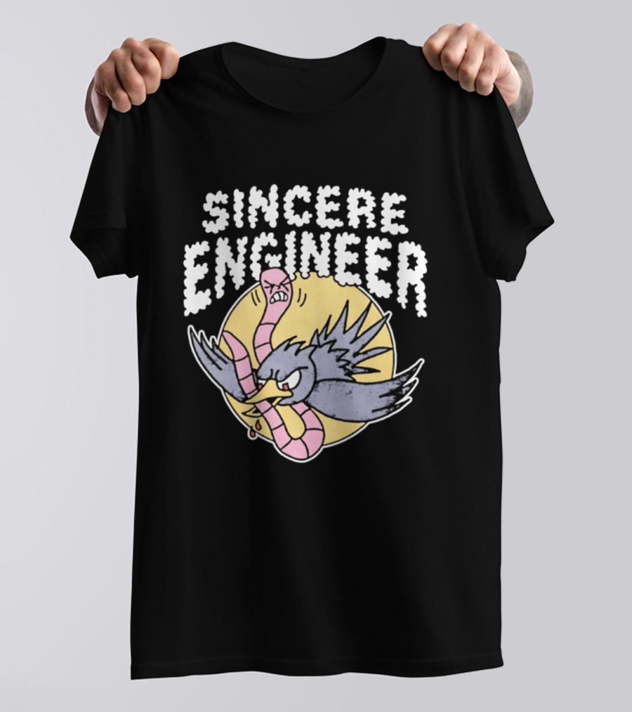 Sincere Engineer Bird With Worm Punk Rock T-Shirt
