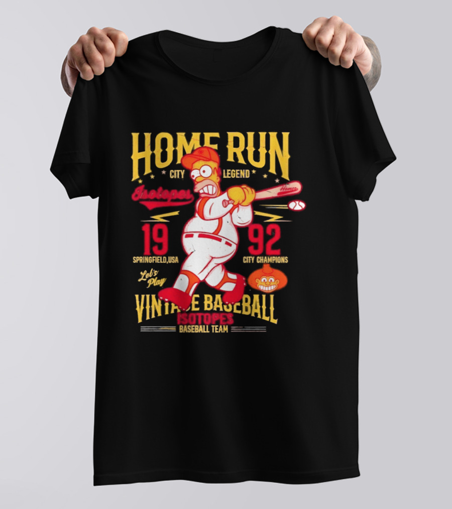 Home Run City Legend Springfield USA 1992 Let's Play Vintage Baseball Team T-Shirt