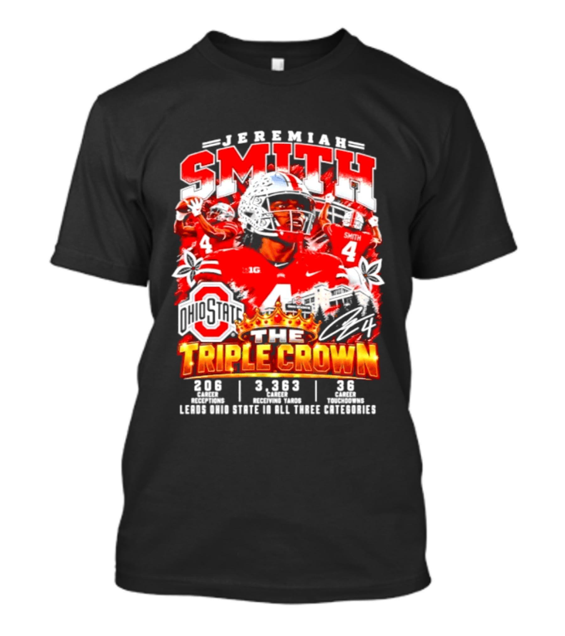 Jeremiah Smith Ohio State The Triple Crown 3.1.3 3.2.3 3.8.2 Football Player T-Shirt
