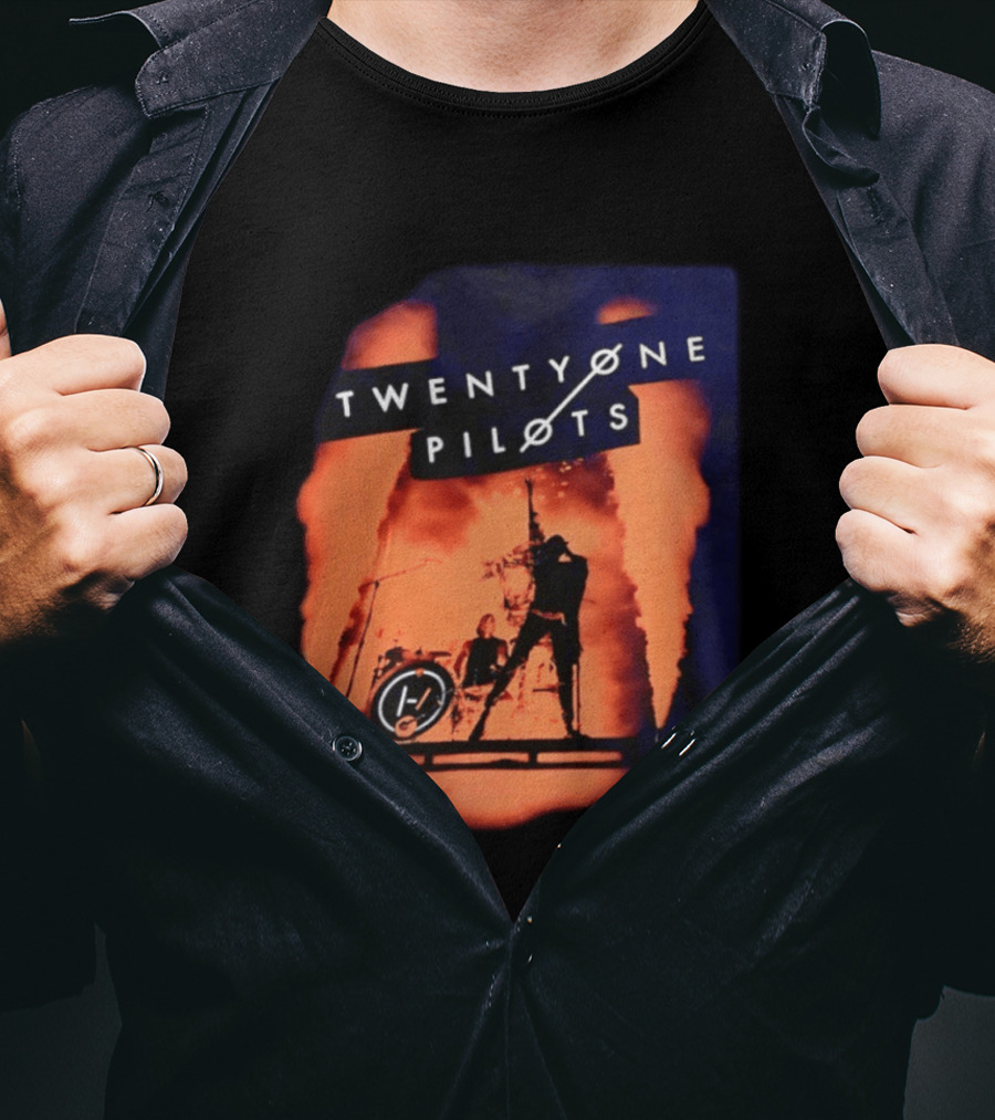 Twenty One Pilots Concert Orange Stage Lights Silhouette Tyler Joseph T-Shirt
