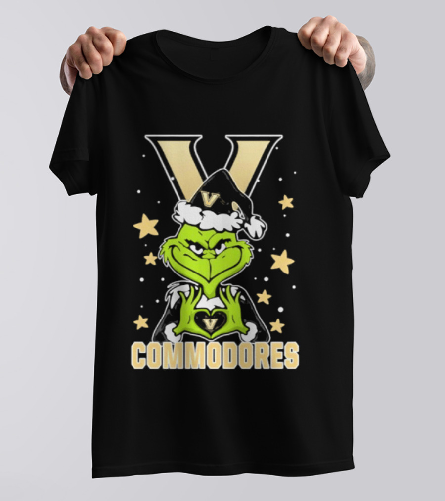 Vanderbilt Commodores Grinch Christmas Love Hands 2026 Football T-Shirt
