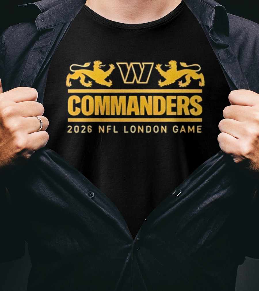 Commanders 2026 NFL London Game Washington Logo Lions T-Shirt