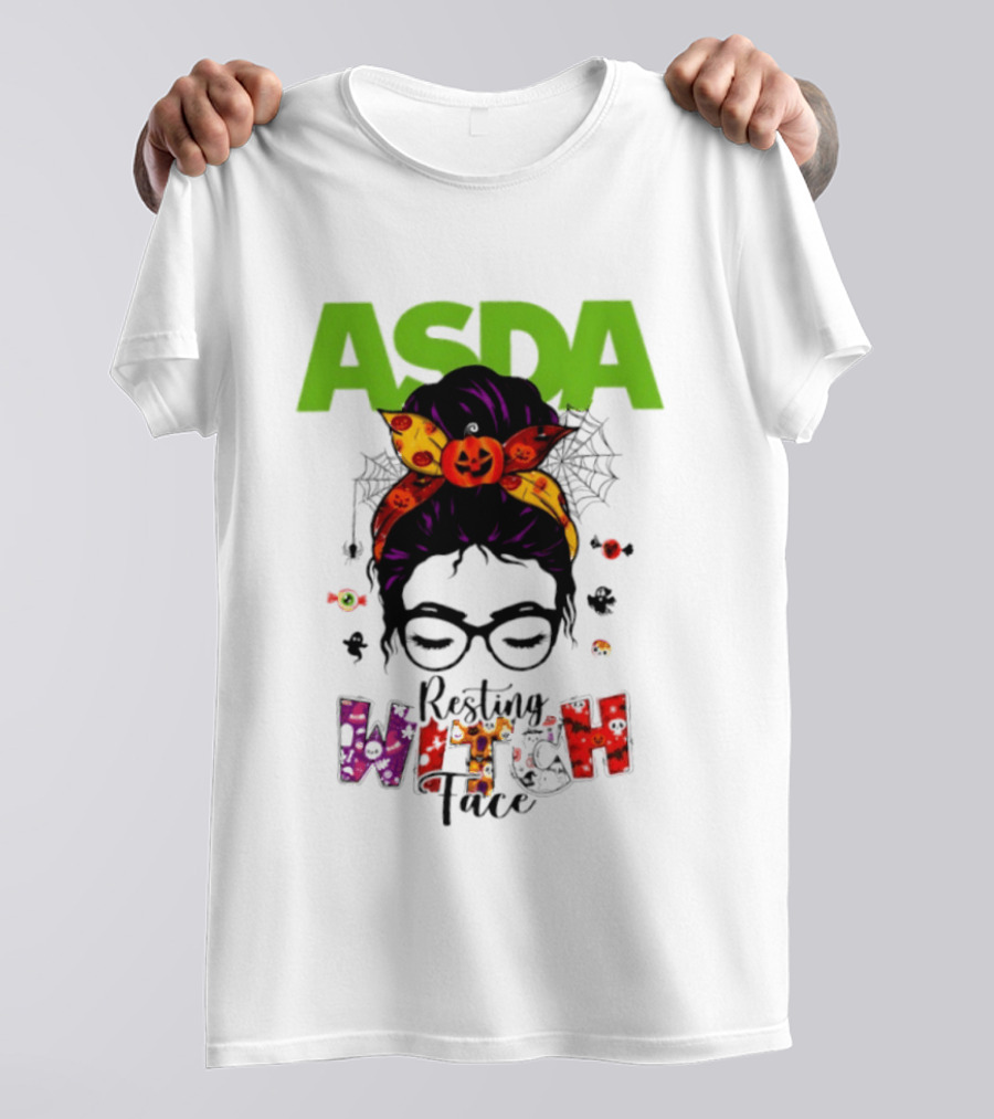 ASDA Resting Witch Face Halloween 2026 Pumpkin Headband Glasses T-Shirt
