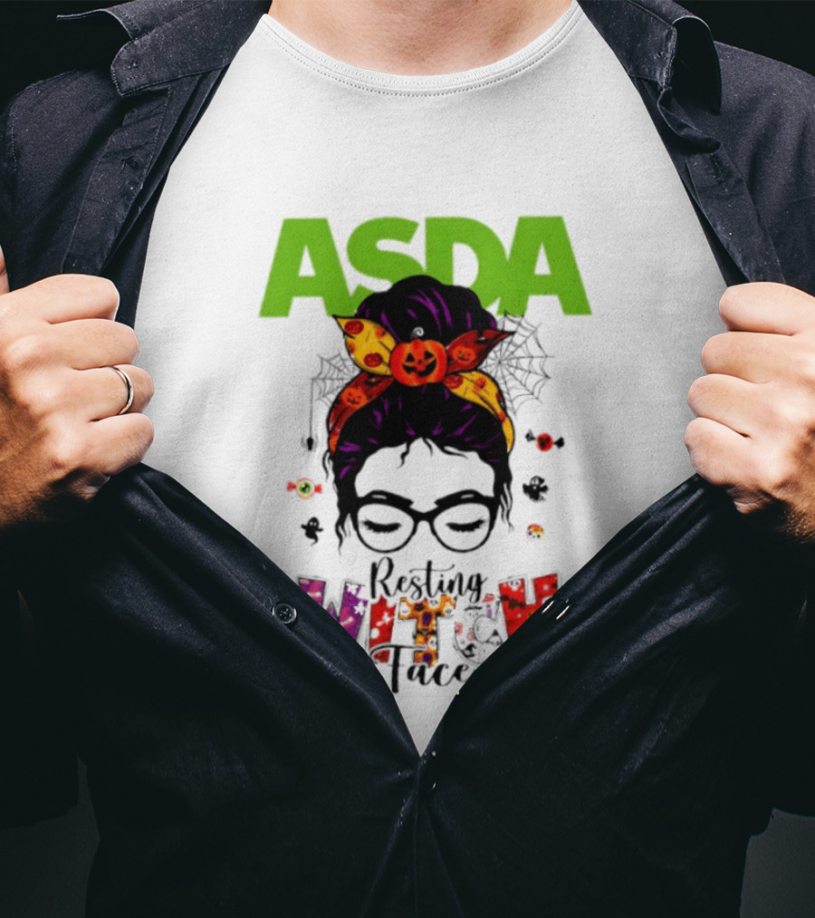 ASDA Resting Witch Face Halloween 2026 Pumpkin Headband Glasses T-Shirt