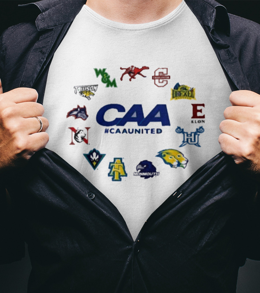 CAA United All Team Logos William & Mary Towson Drexel Elon T-Shirt
