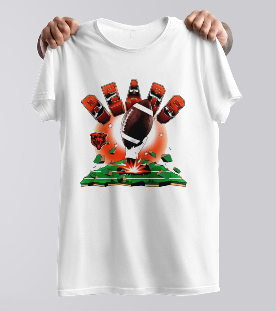 Chicago Bears 2026 Explode Clubhouse Football Logo Stars T-Shirt