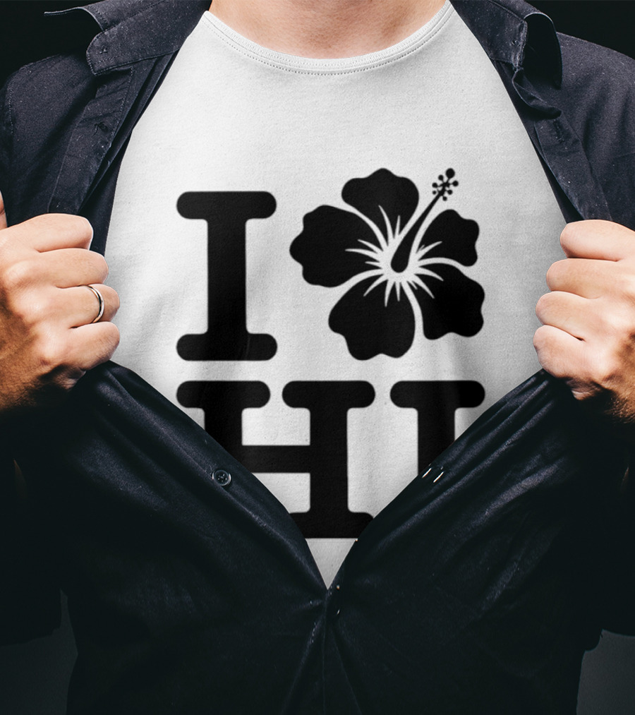 Dokki Wears I Love Hibiscus HI T-Shirt