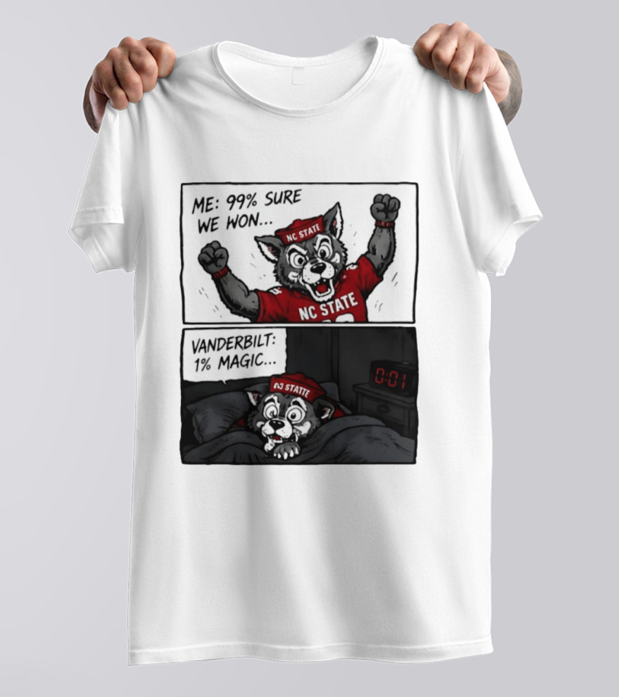 NC State Wolfpack 99 Percent Sure We Won Vanderbilt 1 Percent Magic Comic T-Shirt