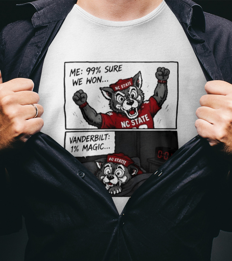 NC State Wolfpack 99 Percent Sure We Won Vanderbilt 1 Percent Magic Comic T-Shirt