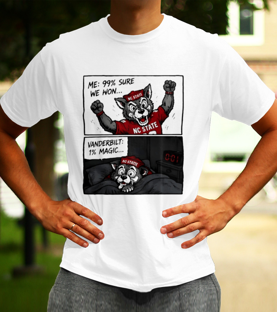 NC State Wolfpack 99 Percent Sure We Won Vanderbilt 1 Percent Magic Comic T-Shirt