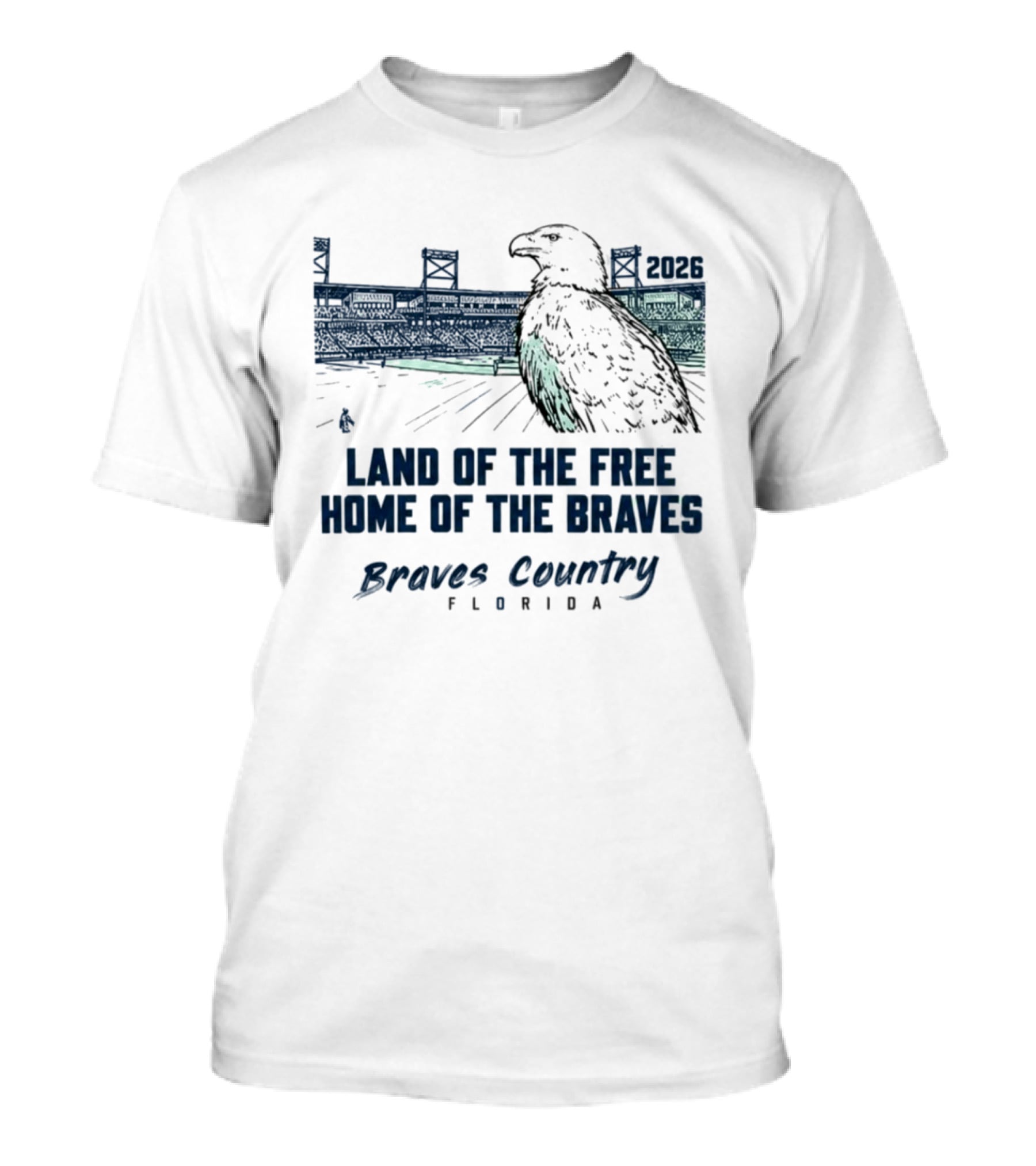 Land Of The Free Home Of The Braves Country Florida Eagle 2023 T-Shirt