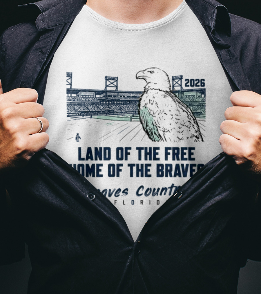 Land Of The Free Home Of The Braves Country Florida Eagle 2023 T-Shirt