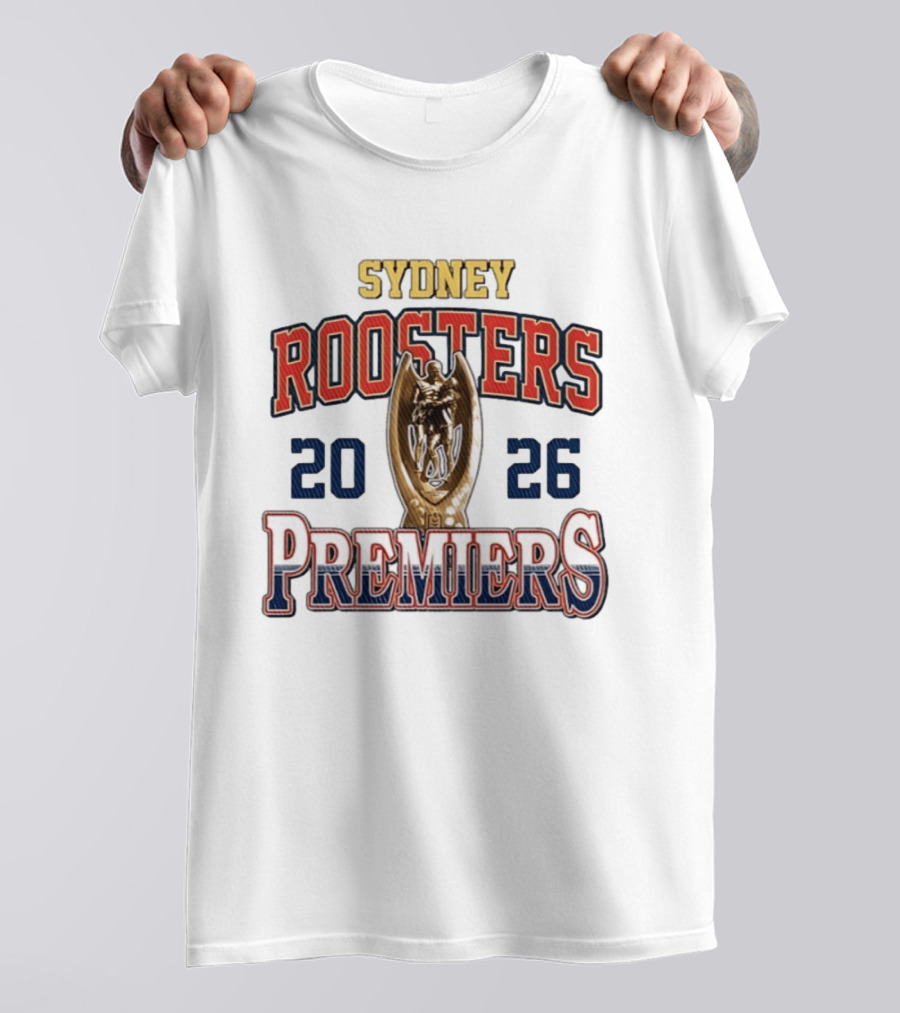 Sydney Roosters 2026 Premiers Trophy Celebrating NRL Victory T-Shirt