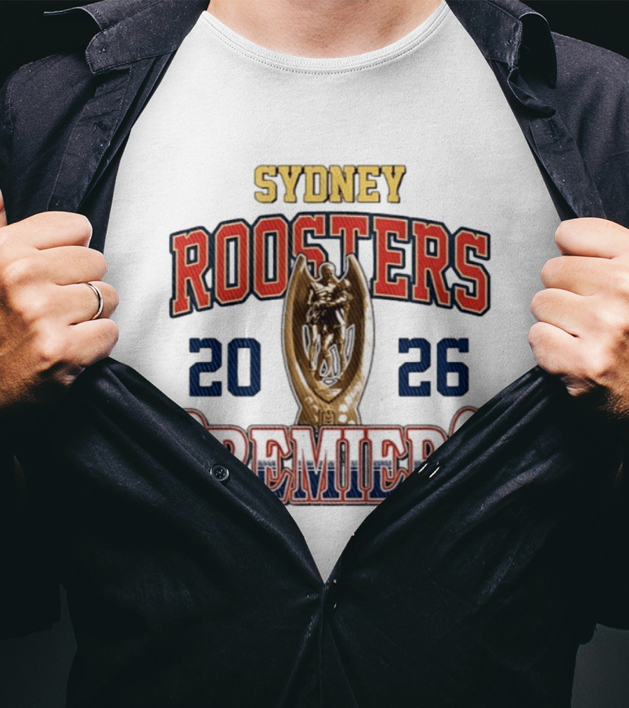 Sydney Roosters 2026 Premiers Trophy Celebrating NRL Victory T-Shirt
