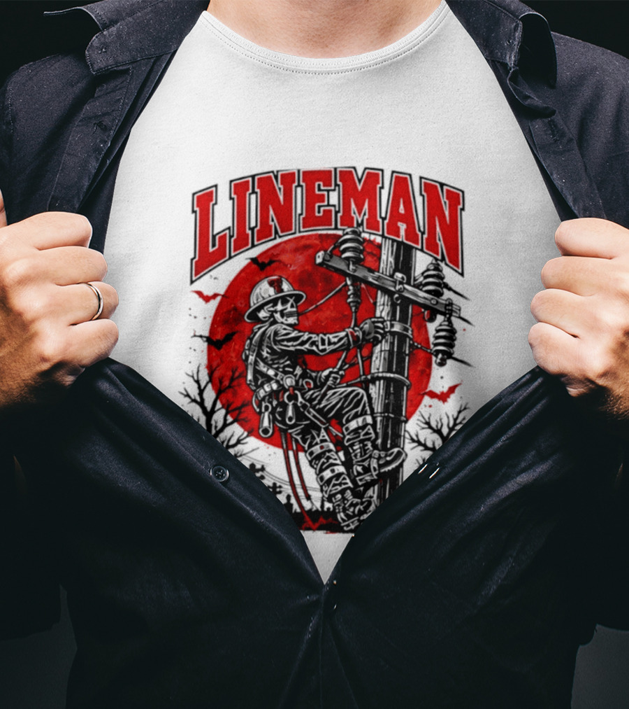Texas Tech Red Raiders Lineman Halloween Skeleton Scene 2026 T-Shirt