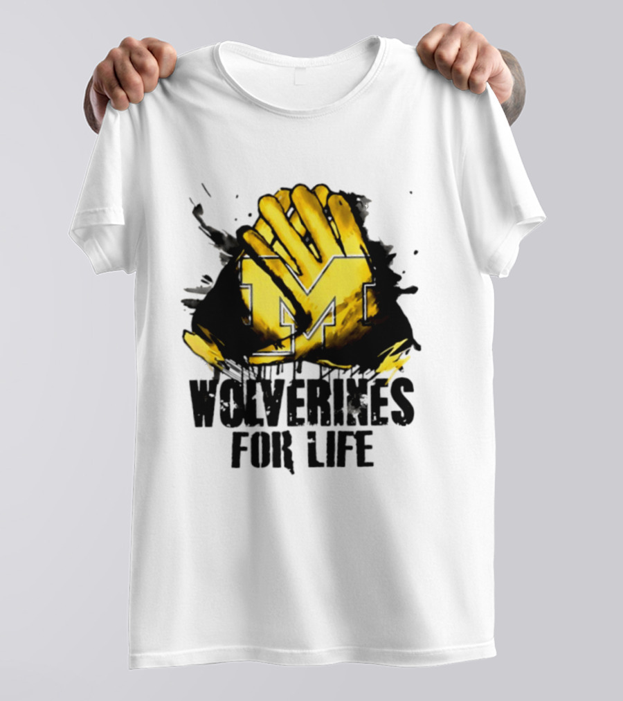 Michigan Wolverines M Symbol Wolverines For Life T-Shirt