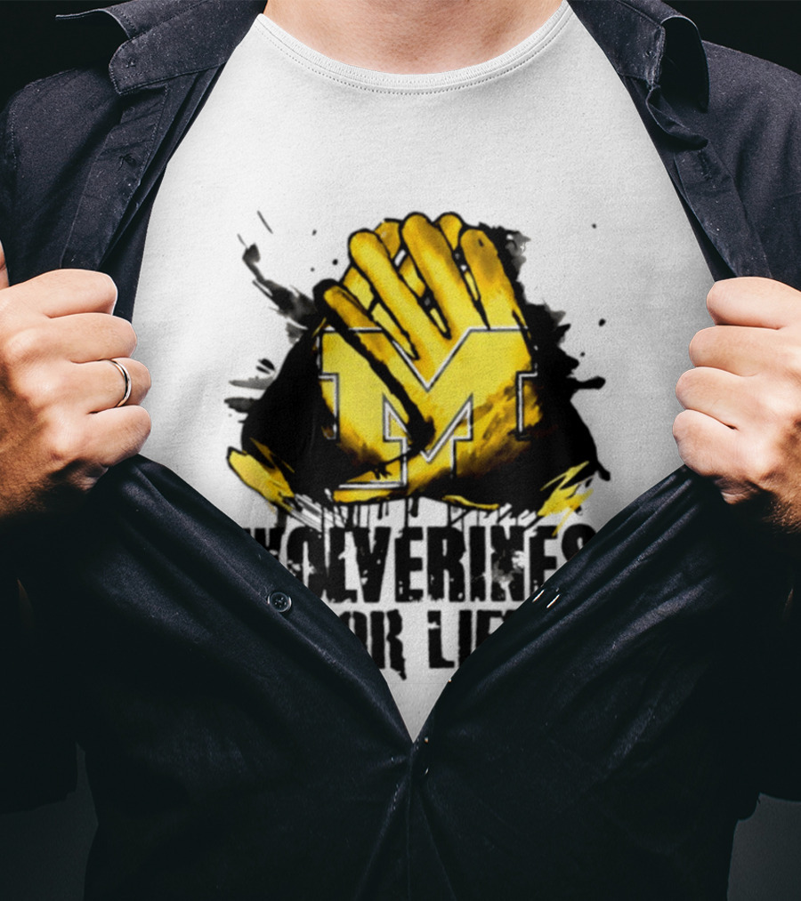 Michigan Wolverines M Symbol Wolverines For Life T-Shirt