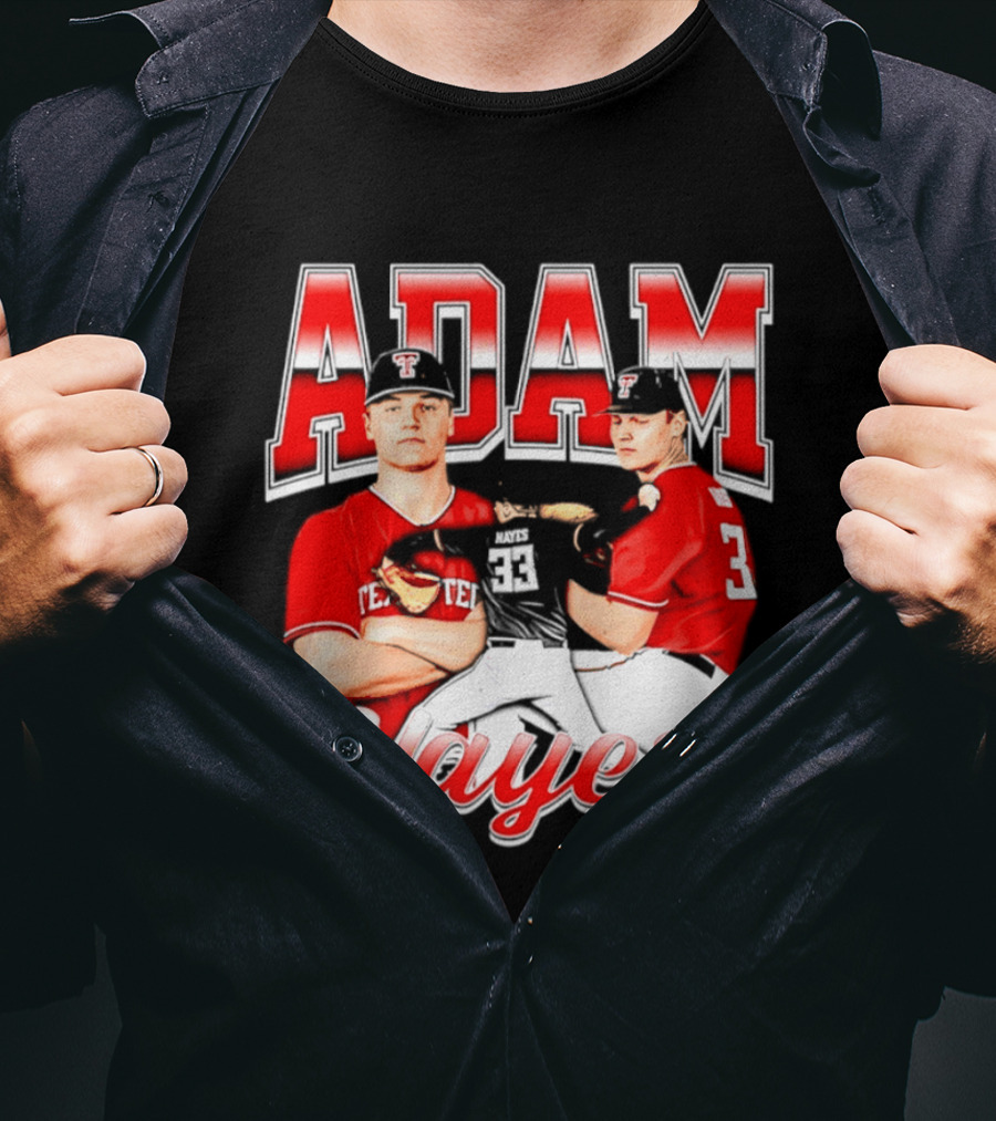 Adam Hayes Texas Tech 33 Red Raiders Football NCAA T-Shirt