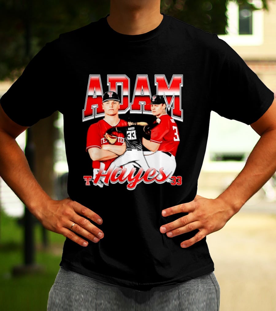 Adam Hayes Texas Tech 33 Red Raiders Football NCAA T-Shirt