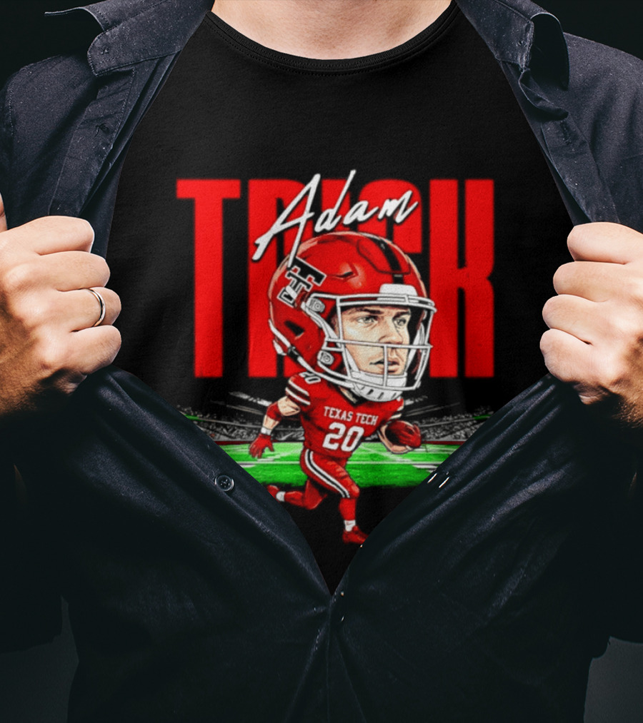 Adam Trick Texas Tech Red Raiders Football Caricature Stadium #20 T-Shirt