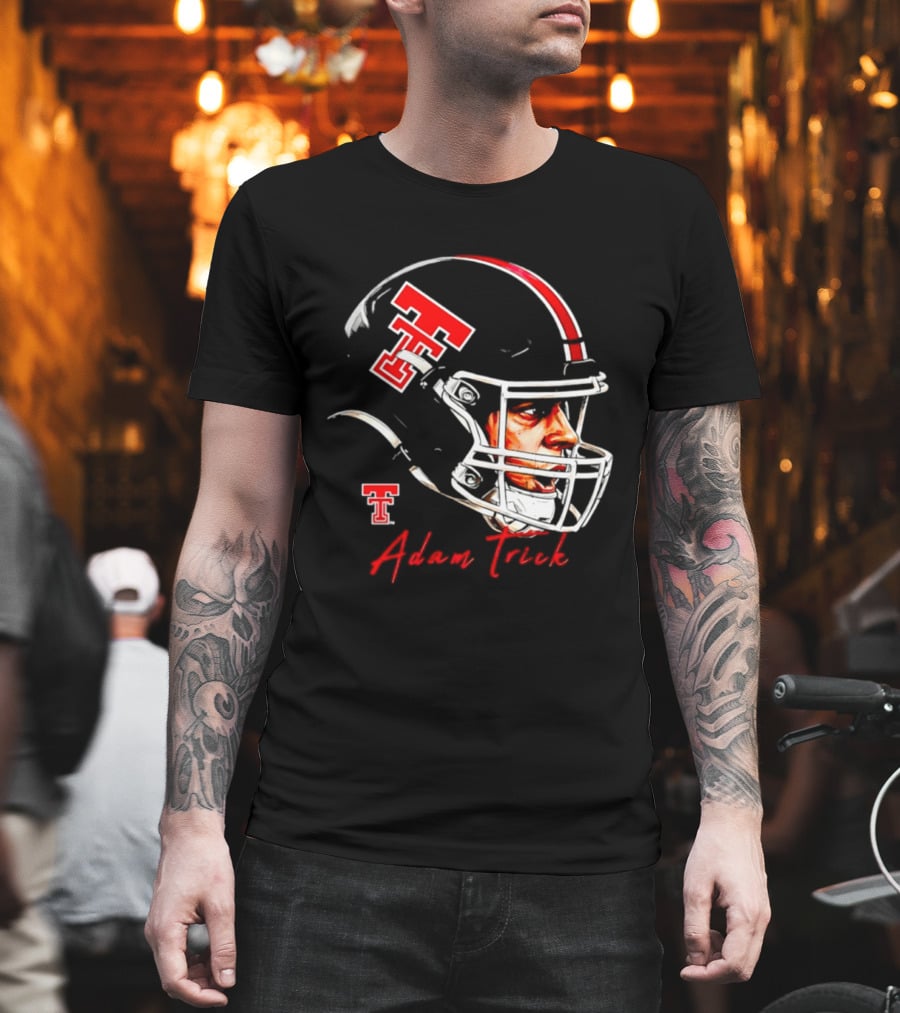 Adam Trick Texas Tech Red Raiders Football Helmet NCAA Game Face T-Shirt