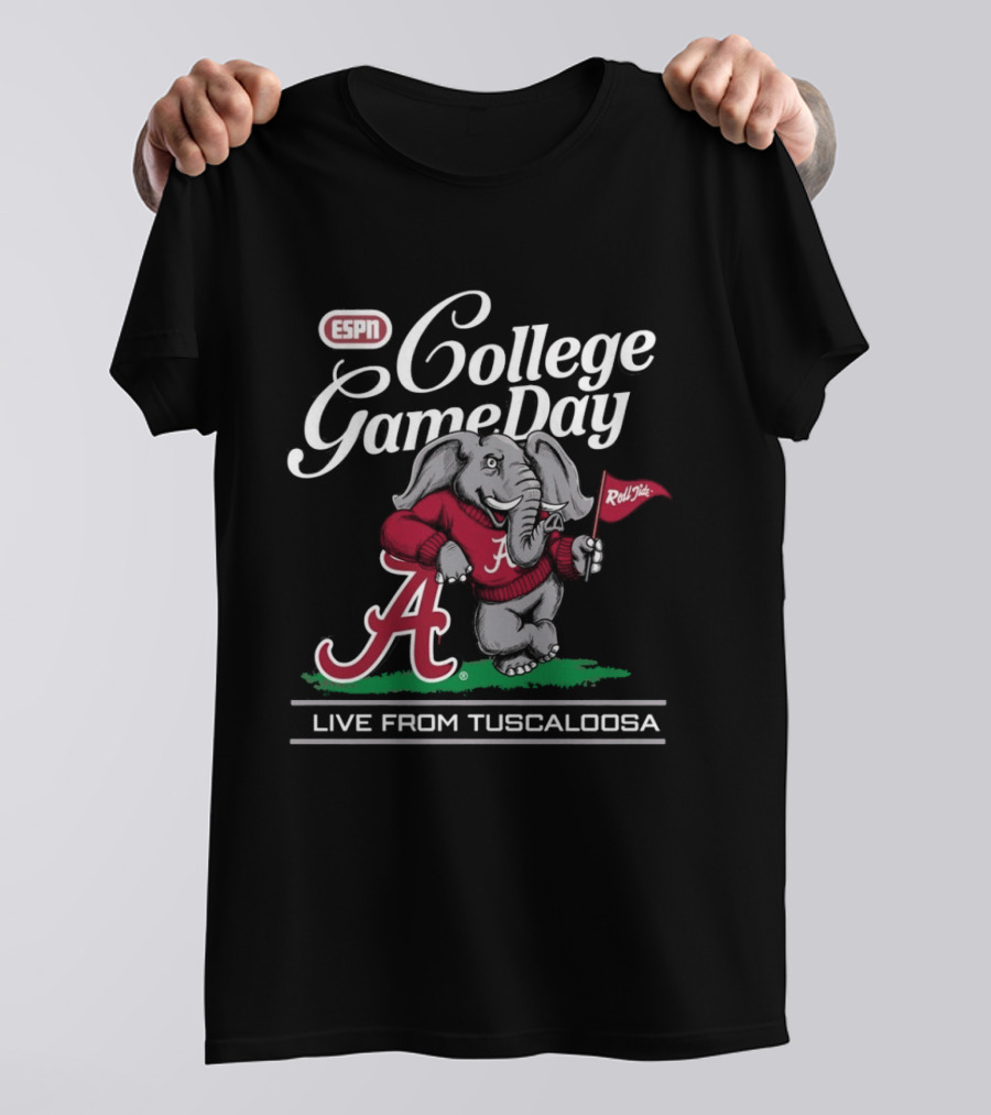 Alabama Crimson Tide Big Al ESPN College Gameday Live From Tuscaloosa Roll Tide T-Shirt