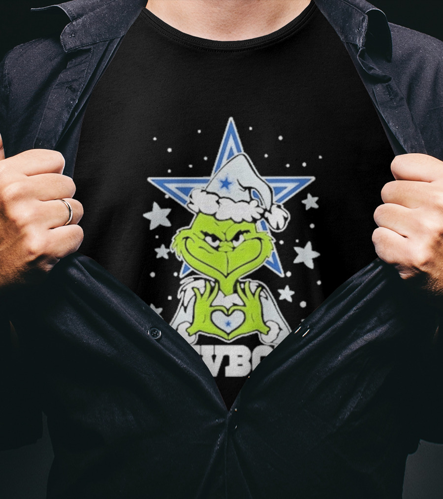 Dallas Cowboys Grinch Love Hands Christmas Star 2026 Football T-Shirt