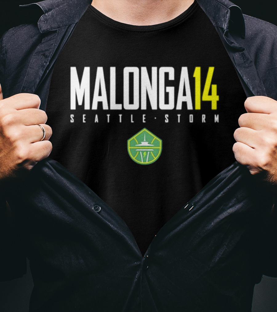 Dominique Malonga 14 Seattle Storm WNBA Basketball Player Name Number T-Shirt