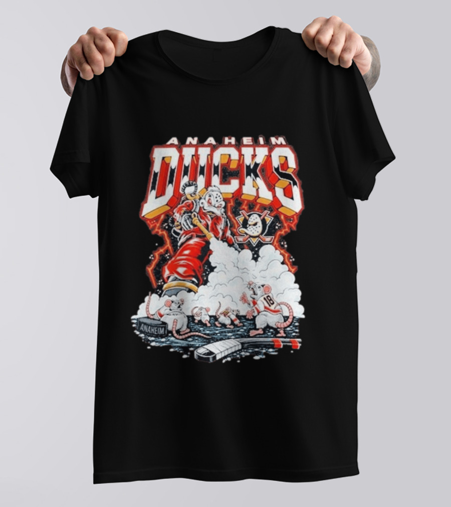 Anaheim Ducks Pest Control NHL Hockey Cartoon Rats T-Shirt