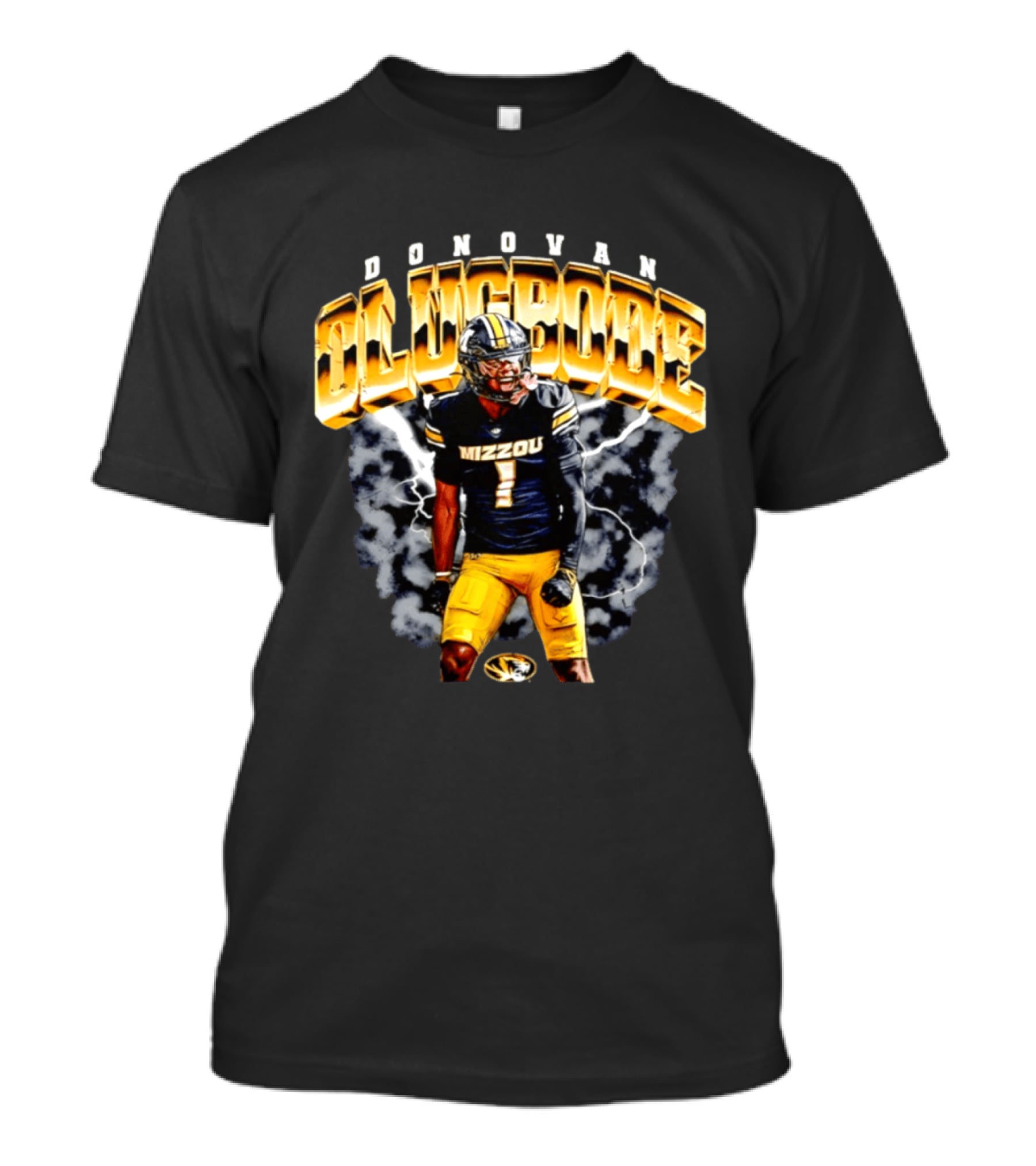 Donovan Olugbode Mizzou Tigers Football Lightning NCAA T-Shirt