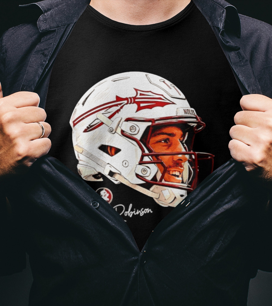 Duce Robinson Florida State Seminoles Football NCAA Game Face Helmet T-Shirt