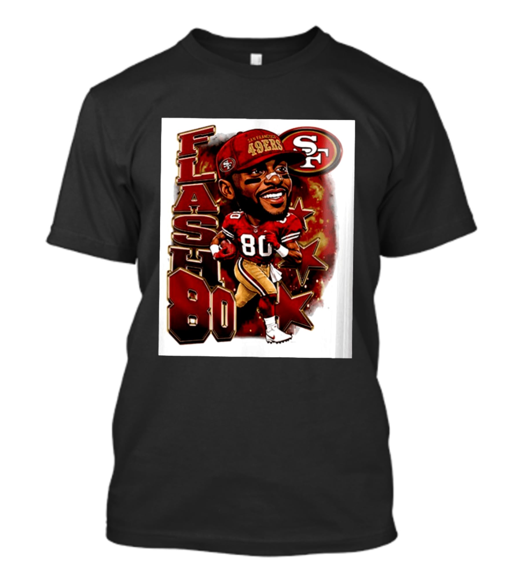 Flash Jerry Rice 80 San Francisco 49ers Caricature SF T-Shirt