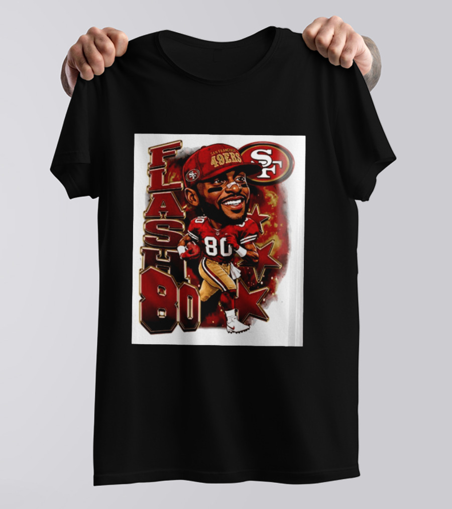 Flash Jerry Rice 80 San Francisco 49ers Caricature SF T-Shirt